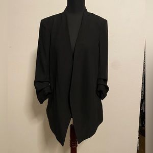 Rachel Zoe Black Open Front Blazer 3/4 Sleeve - size M